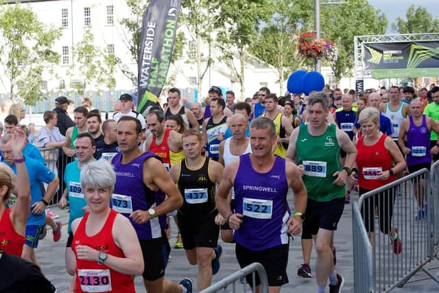 Athletes set off from Ebrington at the start of Sunday's Waterside Half Marathon which attracted more than 2,000 competitors.