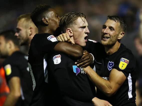 Former Derry City striker, Ronan Curtis celebrates scoring for Portsmouth,