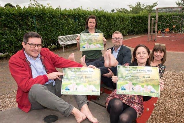 Gerard Deane of Holywell Trust, Ciara Deane of The Playtrail, Peter Day of Community Relations Council, Claire Heaney-McKee of The Playhouse and Catherine Pollock of CultÃºrlann UÃ­ ChanÃ¡in. Barefoot and Fancy Free will take place at The Playtrail, Racecourse Road on Sunday, September 23 from 1- 6pm.