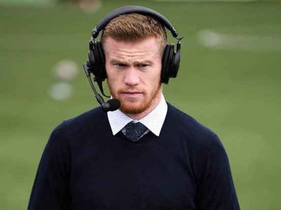 Stoke City and Republic of Ireland winger James McClean, working for eir sport, prior to the EA Sports Cup Final.
