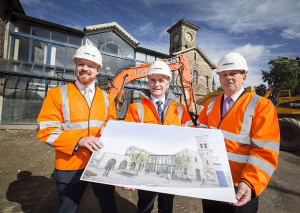 Work is now officially underway on the sustainable cross-border North-West Multi-Modal Transport Hub (NWMMTH) at the former Waterside Train Station in Derry~Londonderry.
Representing an investment of around Â£27 million, funding has been secured from the EUs INTERREG VA Programme, managed by the Special EU Programmes Body (SEUPB) with matchfunding provided by the Department for Infrastructure and the Department of Transport, Tourism and Sport in Ireland. Pictured are Paul Boylan from SEUPB, Translink's Chris Conway and Michael Spillane from the Republic of Ireland's Department of Transport Tourism and Sport