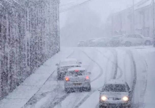 A snow covered Creggan Road in Derry.
