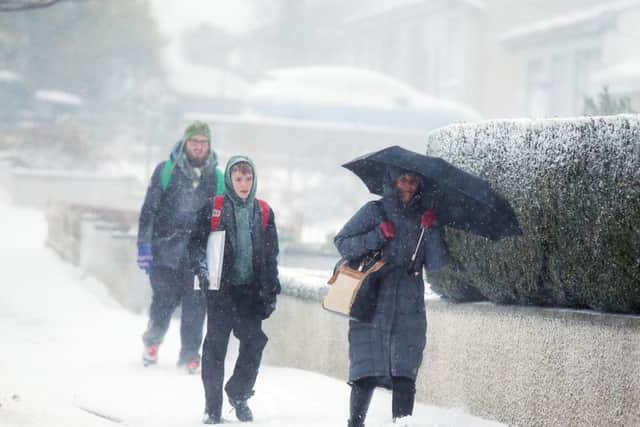 Blizzard conditions in the North of Ireland.