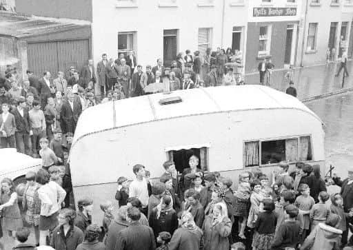 A protest over housing in the Lecky Road area in June 1968.