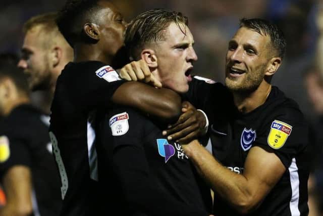 Former Derry City striker, Ronan Curtis celebrates scoring for Portsmouth,