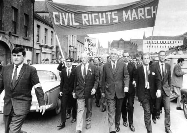 Marchers in Derry demanding civil rights back in 1968.