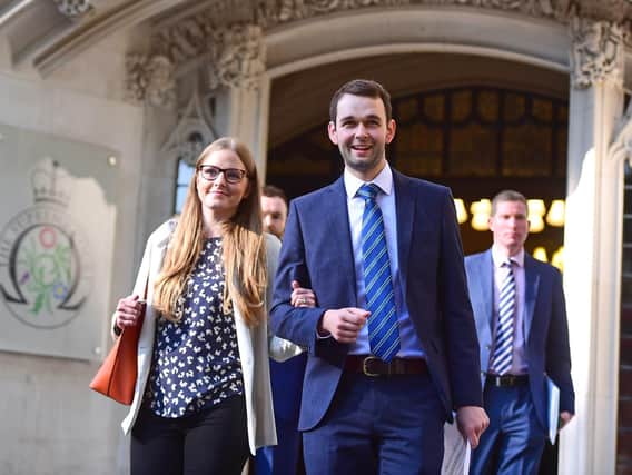 Daniel and Amy McArthur from Ashers Bakery emerge from the Supreme Court in London on Wednesday. (Photo: P.A. Wire)