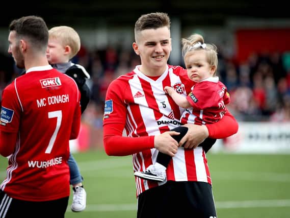 Derry City striker, Ronan Hale, celebrating the club's EA Sports Cup Final win, believes his loan deal with the Candy Stripes has been crucial for his development.