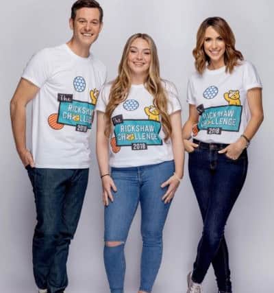Derry teen Kayla Cannon with the presenters of The One Show Alex Jones and Matt Baker