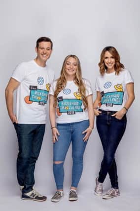 Derry teen Kayla Cannon with the presenters of The One Show Alex Jones and Matt Baker