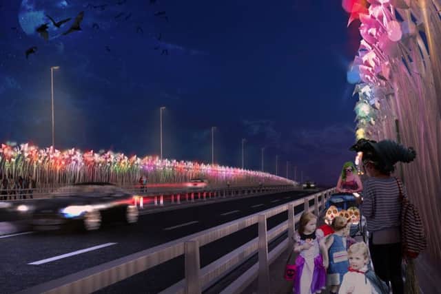 How the Foyle Bridge could look during Halloween celebrations in the city.