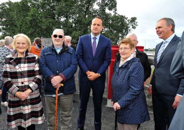 Toiseach Leo Varadkar pictured with local Cockhill residents when he officially open the new Â¬3.15 million Bridge in Buncrana back in September. Included in the photograph is Minister Joe McHugh TD. DER3618GS013