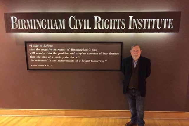 Tom Kelly pictured at the Birminghm Civil Rights Institute in the U.S.