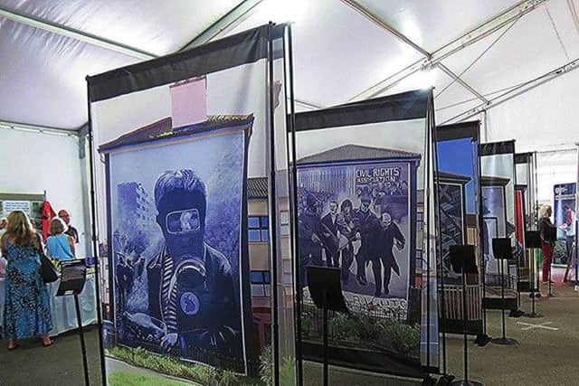 A section of the Bogside Artists' exhibition at the Milwaukee Irish Festival.