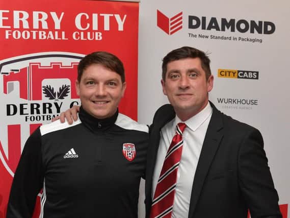 Derry City assistant manager, Kevin Deery, pictured with manager, Declan Devine reckons the new management team at Derry City can breathe new life into the club.
