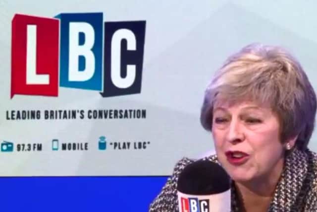 British Prime Minister pictured answering Derry man, Michael's question on the Nick Ferrari show on LBC. (Video/Image courtesy of LBC)