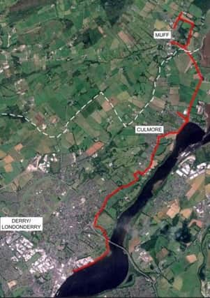 The proposed route for a greenway between Derry and Muff
