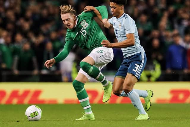 Ronan Curtis pictured in action against Northern Ireland on his Ireland debut last week.