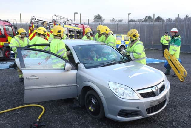 A road traffic collision demonstration being staged inside Magilligan Prison at the week-end for prisoners who have been involved in road traffic offences. The event to mark Road Safety Week, is part of a new initiative which highlights the consequences of dangerous driving and helps reduce casualties on Northern IrelandÃ¢Â¬"s roads.