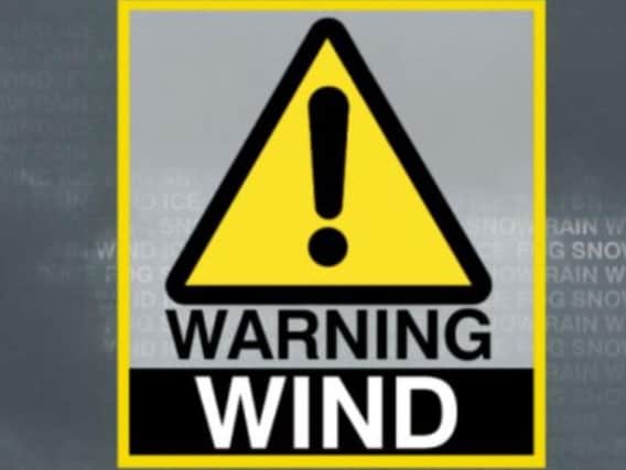 The wind warning applies to Derry and other parts of the North.
