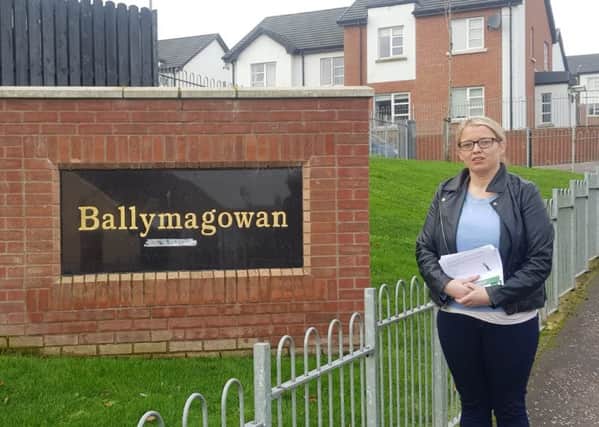 Sinn FÃ©in Creggan representative Tina Burke in the Ballymagowan area of Creggan.
