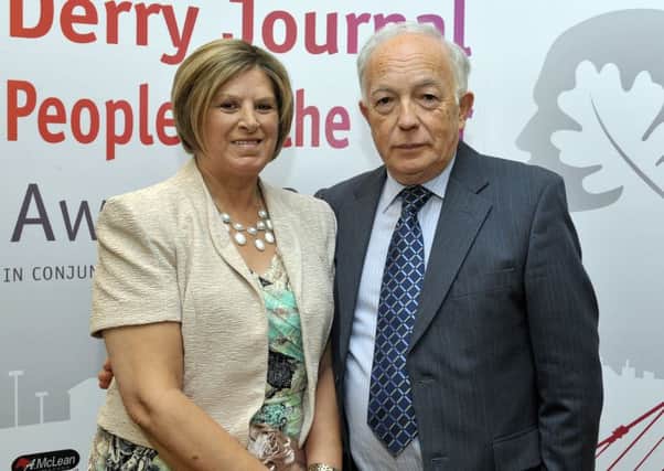 Jim McCauley with his late wife Cathy, here pictured in 2015 at the Derry Journal People of the Year Awards.