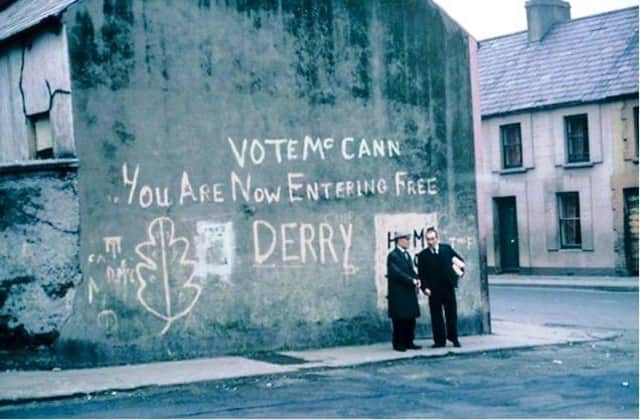 January 1969... The original slogan as painted by Liam Hillen.