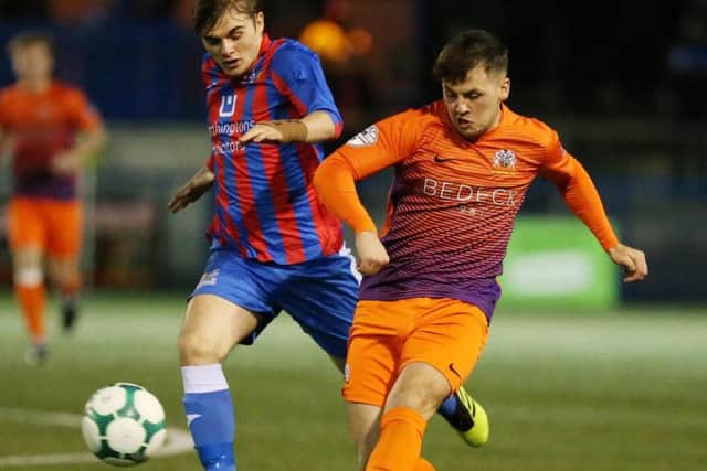 Midfielder, Ben Doherty, pictured during his loan spell with Glenavon, is set for a move to Coleraine from Derry City,.