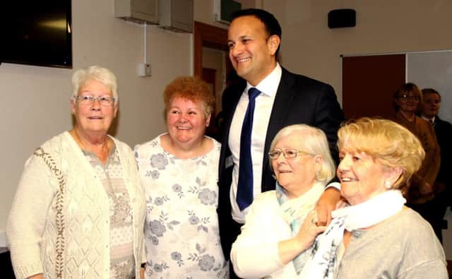 Taoiseach Leo Vardkar with members of the Rathmor 50 Plus Group during a recent visit to Derry.