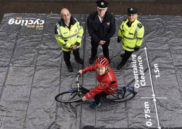 Launching Road Safety Week 2018 are Dept for Infrastructure Permanent Secretary Katrina Godfrey, Rapid Response Paramedic Ian Russell, Assistant Chief Fire Officer Alan Walmsley and PSNI Inspector Rosie Leech. Picture: Michael Cooper