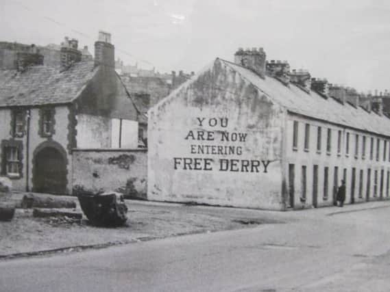 Free Derry Corner captured in 1969. (Picture courtesy of Frankie McMenamin)