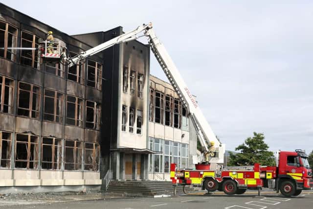Fire Service at the former Foyle College Junior School, on the Northland Road, Derry, following a blaze back in July 2018. Photo by Lorcan Doherty / Press Eye.