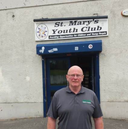 Sinn Fein Councillor kevin Campbell outside St Mary's Youth Club in Creggan.