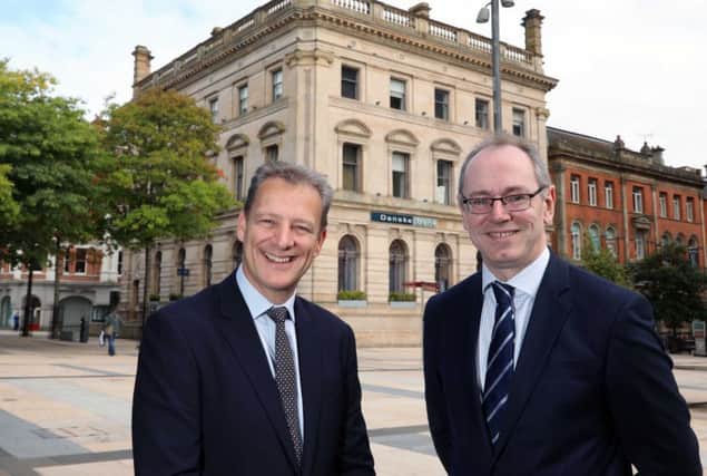Pictured (L-R) Jeremy Fitch, Executive Director of Business & Sector Development, Invest NI and Stephen Matchett, Chief Financial Officer, Danske Bank.(©Press Eye/Darren Kidd)