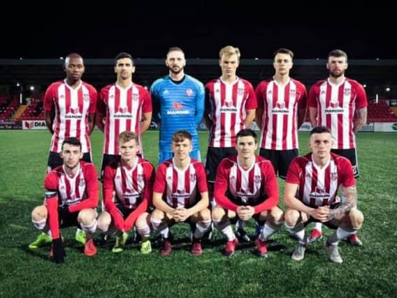 Derry City side which defeated Cockhill Celtic, at the Ryan McBride Brandywell Stadium, on Friday night.