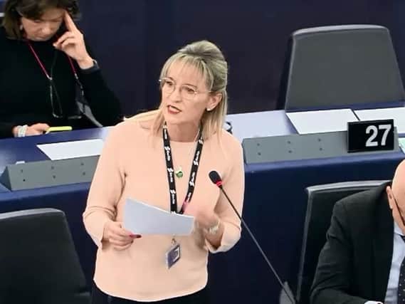 Sinn Fein M.E.P., Martina Anderson, speaking in the European Parliament, Strasbourg on Wednesday morning. (Photo/Video: European Parliament)