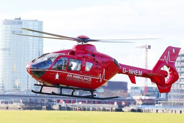 The Northern Ireland Air Ambulance attended the scene.