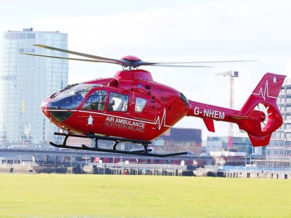 The Northern Ireland Air Ambulance attended the scene.