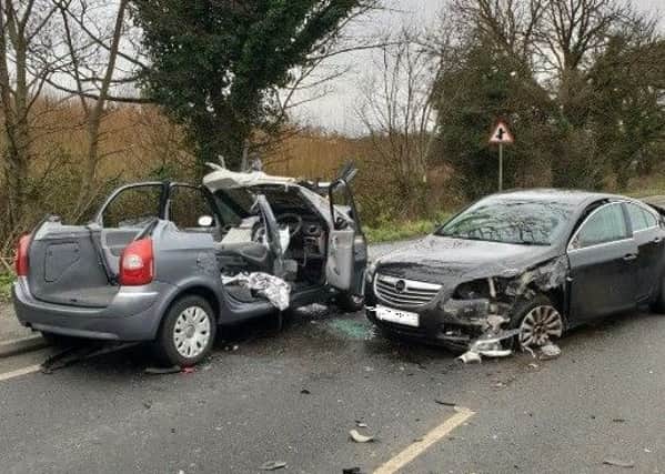 PSNI photo of the scene of the crash at Buncrana Road.