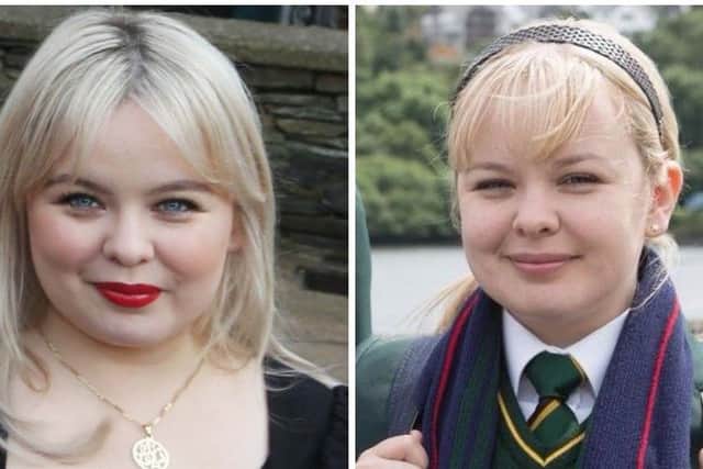 Nicola Coughlan, who plays Clare Devlin (right) in the hit Channel 4 show Derry Girls.