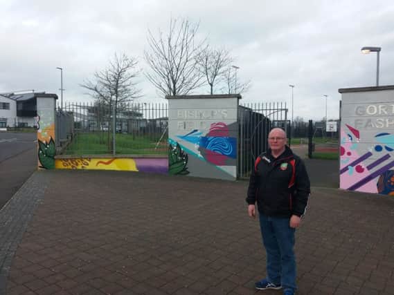 Sinn Fein Councillor Kevin Campbell at the play park in Creggan.