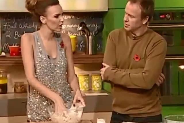 Nadine Coyle appearing on Sunday Brunch with Tim Lovejoy back in 2010.