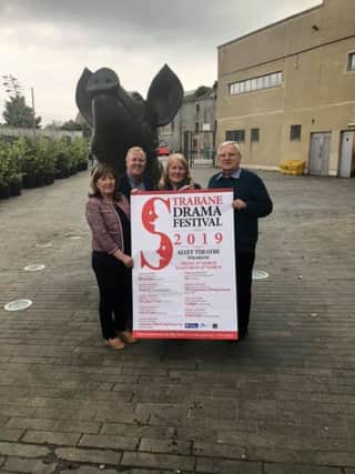 Pictured at the launch of the Strabane Drama Festival are, from left, Rosella McCay, Aodh MacCay, Ciara McCay and Brian Shannon.