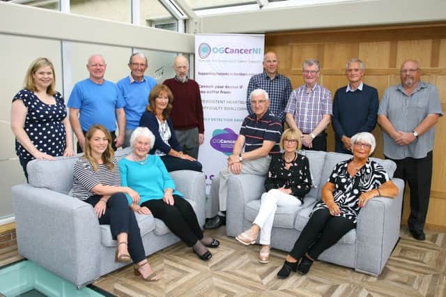 Members of the OG Cancer NI group, including current Chair Helen Setterfield. The NI based patient and carer support group provides an opportunity for those affected by Oseophageal and Stomagh cancer to meet others in a similar situation.