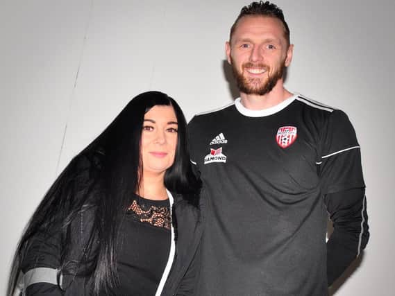 Derry City goalkeeper, Peter Cherrie and his wife, Justine who suffers from  Functional Neurological Disorder.