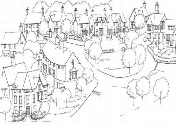 An artist's impression of how the 'arts and crafts' inspired homes will look.