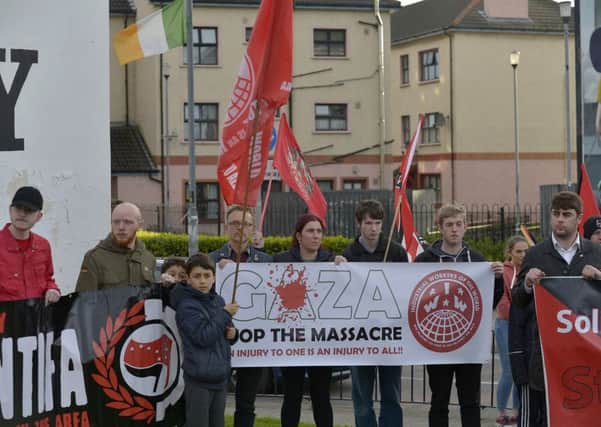 Protestors at a previous rally in solidarity with the people of Gaza last year. DER2018GS041