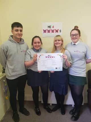 Me4Teens committee members Ryan Boyle, Millie Doran, Rhiannan Donnell and Hannah Kehoe. Missing from the picture is Rossa Smallman.