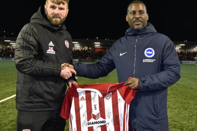 Brighton youth coach and brother of murdered teenager, Stephen Lawrence has branded those responsible for racists chants 'disgusting'.