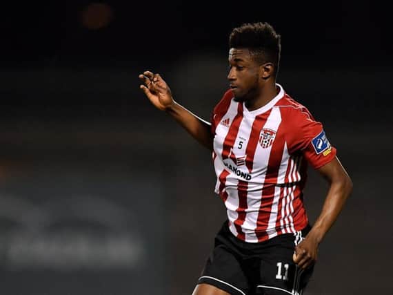 Derry City's Junior Ogedi-Uzokwe headed home the opening goal against Longford Town
